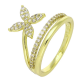 14K PIERŚCIONEK POZŁACANY 14 MM Z BRYLANTOWA LILIA XUPING 92759