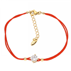 BRANSOLETKA POZŁACANA 17+3 CM RED STRING XUPING 92861