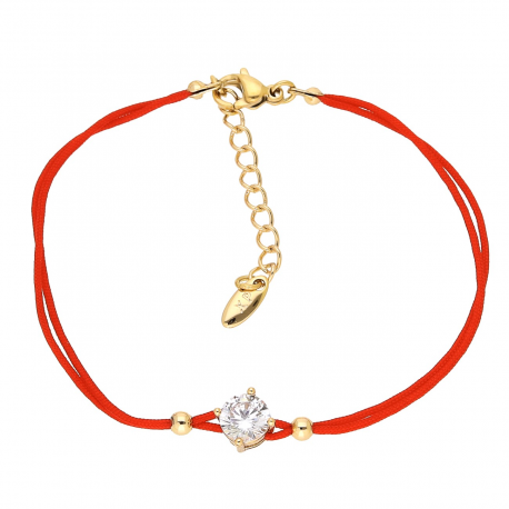 BRANSOLETKA POZŁACANA 17+3 CM RED STRING XUPING 92861
