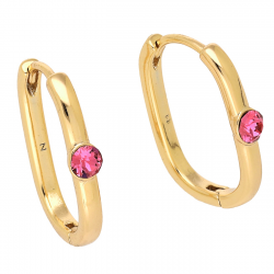 KOLCZYKI POZŁACANE 20/3,5 MM ROSE CRYSTAL XUPING 92937