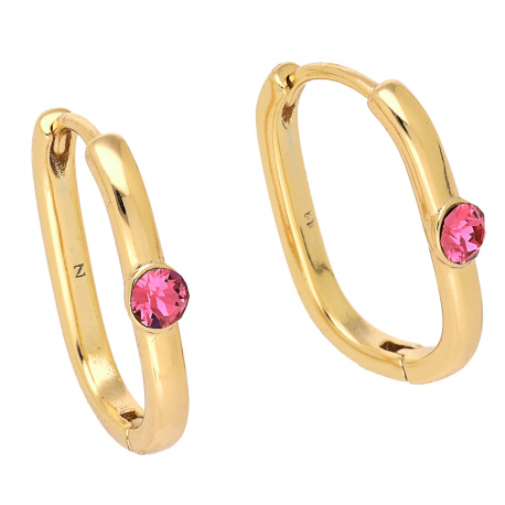 KOLCZYKI POZŁACANE 20/3,5 MM ROSE CRYSTAL XUPING 92937