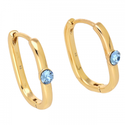 KOLCZYKI POZŁACANE 20/3,5 MM SAPPHIRE LIGHT CRYSTAL XUPING 92938