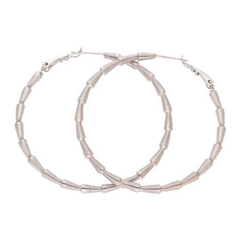 KOLCZYKI PLATYNOWANE 50/3 MM SREBRNE KOŁA XUPING 92979
