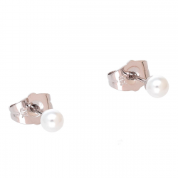KOLCZYKI PLATYNOWANE 4 MM BIAŁA PEREŁKA XUPING 93029