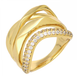 PIERŚCIONEK POZŁACANY 14 MM ELEGANCE XUPING 93047