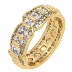 PIERŚCIONEK POZŁACANY 7,5 MM ELEGANCJA RADIANTÓW XUPING 93049