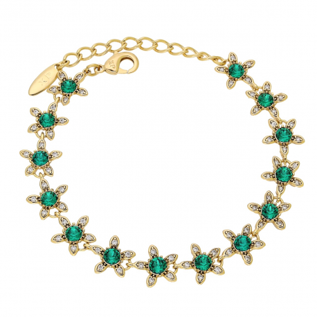 BRANSOLETKA POZŁACANA 17+4 CM 11 MM EMERALD CRYSTAL XUPING 93079