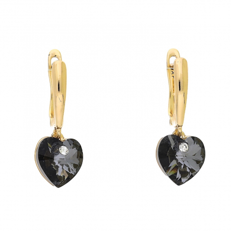 KOLCZYKI POZŁACANE 26/10 MM SILVER NIGHT CRYSTAL XUPING 93093