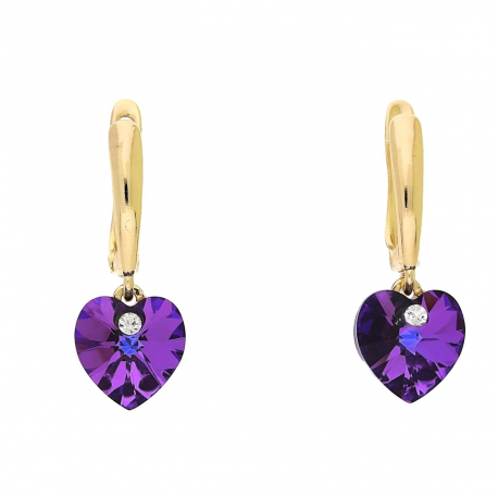 KOLCZYKI POZŁACANE 26/10 MM HELIOTROPE NIGHT CRYSTAL XUPING 93094