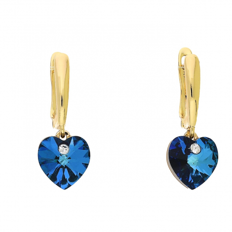 KOLCZYKI POZŁACANE 26/10 MM SAPPHIRE CRYSTAL XUPING 93096