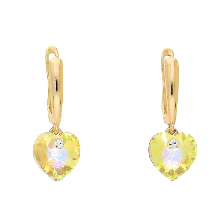 KOLCZYKI POZŁACANE 26/10 MM LIGHT TOPAZ CRYSTAL XUPING 93097