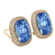 KOLCZYKI POZŁACANE 24/19 MM SAPPHIRE LIGHT CRYSTAL XUPING 93104