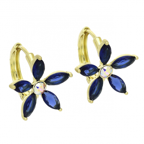 14K KOLCZYKI POZŁACANE 17 MM AB CRYSTAL XUPING 93146