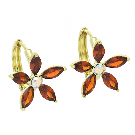 14K KOLCZYKI POZŁACANE 17 MM AB CRYSTAL XUPING 93148
