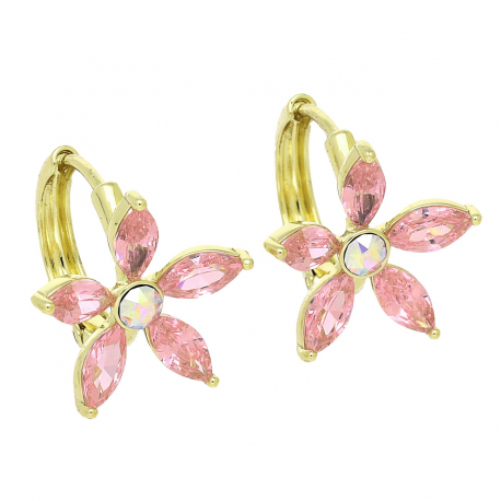 14K KOLCZYKI POZŁACANE 17 MM AB CRYSTAL XUPING 93149