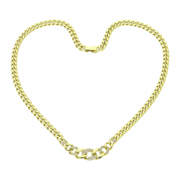 14K CELEBRYTKA POZŁACANA 44 CM 10 MM LUXURY XUPING 93170