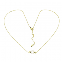 14K CELEBRYTKA POZŁACANA 50-45 CM BIAŁA PERŁA XUPING 93174