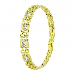 14K BRANSOLETKA POZŁACANA 19-17 CM 8 MM ELEGANCE XUPING 93210