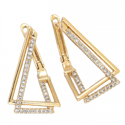 KOLCZYKI POZŁACANE 23/12 MM GEOMETRYCZNA ELEGANCJA XUPING 93531