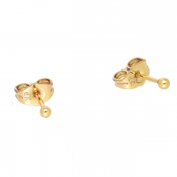 KOLCZYKI POZŁACANE 2 MM ZŁOTA KULKA XUPING 93584