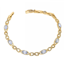 BRANSOLETKA POZŁACANA 19-17-15,5 CM 5 MM SAPPHIRE LIGHT CRYSTAL XUPING 93735