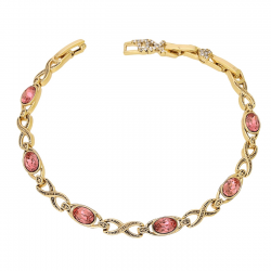 BRANSOLETKA POZŁACANA 19-17-15,5 CM 5 MM ROSE CRYSTAL XUPING 93736
