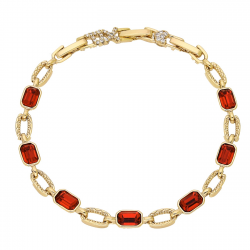 BRANSOLETKA POZŁACANA 19-17-15,5 CM 5 MM SIAM CRYSTAL XUPING 93739