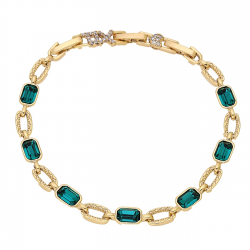 BRANSOLETKA POZŁACANA 19-17-15,5 CM 5 MM EMERALD CRYSTAL XUPING 93740
