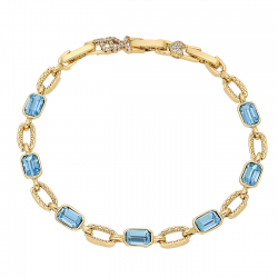 BRANSOLETKA POZŁACANA 19-17-15,5 CM 5 MM SAPPHIRE LIGHT CRYSTAL XUPING 93741