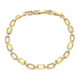 BRANSOLETKA POZŁACANA 19-17-15,5 CM 5 MM AB CRYSTAL XUPING 93742