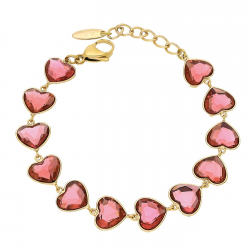 BRANSOLETKA POZŁACANA 17,5+3 CM 12 MM ROSE CRYSTAL XUPING 93747