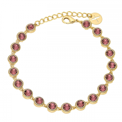 BRANSOLETKA POZŁACANA 16,5+3 CM 6 MM ROSE CRYSTAL XUPING 93749