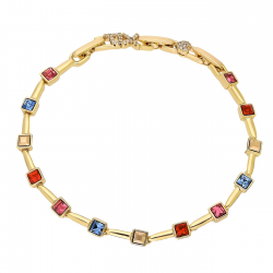 BRANSOLETKA POZŁACANA 19,5+17,5+16 CM 4 MM MIX CRYSTAL XUPING 93751