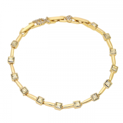 BRANSOLETKA POZŁACANA 19,5+17,5+16 CM 4 MM TOPAZ CRYSTAL XUPING 93752