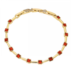 BRANSOLETKA POZŁACANA 19,5+17,5+16 CM 4 MM SIAM CRYSTAL XUPING 93753