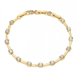 BRANSOLETKA POZŁACANA 19,5+17,5+16 CM 4 MM CRYSTAL XUPING 93754
