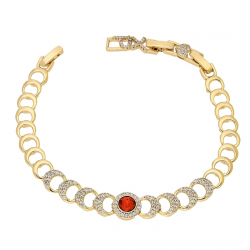 BRANSOLETKA POZŁACANA 20+18+16 CM 10 MM SIAM CRYSTAL XUPING 93755