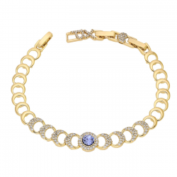 BRANSOLETKA POZŁACANA 20+18+16 CM 10 MM SAPPHIRE LIGHT CRYSTAL XUPING 93758