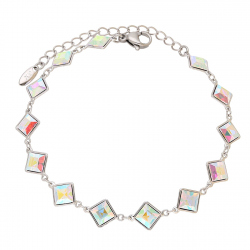 BRANSOLETKA RODOWANA 17+5 CM 8 MM AB CRYSTAL XUPING 93762