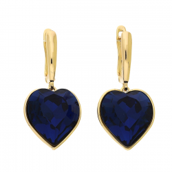 KOLCZYKI POZŁACANE 33/16 MM SAPPHIRE CRYSTAL XUPING 93763