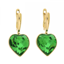 KOLCZYKI POZŁACANE 33/16 MM EMERALD CRYSTAL XUPING 93767