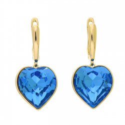 KOLCZYKI POZŁACANE 33/16 MM SAPPHIRE LIGHT CRYSTAL XUPING 93768