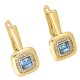 KOLCZYKI POZŁACANE 21/11 MM SAPPHIRE LIGHT CRYSTAL XUPING 93774