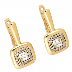 KOLCZYKI POZŁACANE 21/11 MM CRYSTAL XUPING 93776