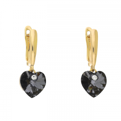 KOLCZYKI POZŁACANE 26/10 MM SILVER NIGHT CRYSTAL XUPING 93777