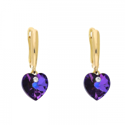 KOLCZYKI POZŁACANE 26/10 MM HELIOTROPE CRYSTAL XUPING 93779