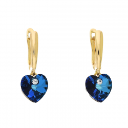 KOLCZYKI POZŁACANE 26/10 MM SAPPHIRE CRYSTAL XUPING 93781