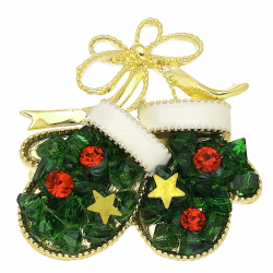 BROSZKA POZŁACANA 27/27 MM MERY CHRISTMAS XUPING 94185