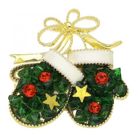 BROSZKA POZŁACANA 27/27 MM MERY CHRISTMAS XUPING 94185