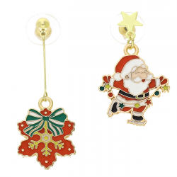 KOLCZYKI POZŁACANE 45/17 MM MERY CHRISTMAS XUPING 94187